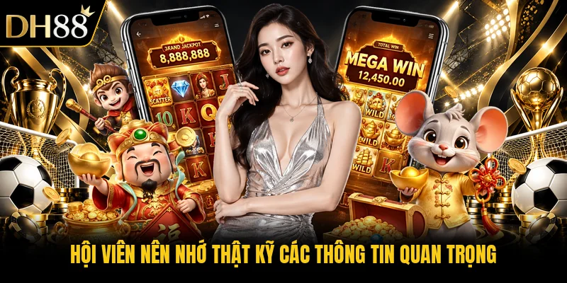 Hội viên nên nhớ thật kỹ các thông tin quan trọng